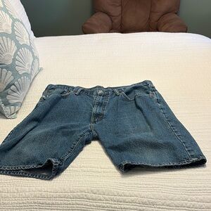 Levi's Blue Distressed Jean Shorts Relaxed Fit